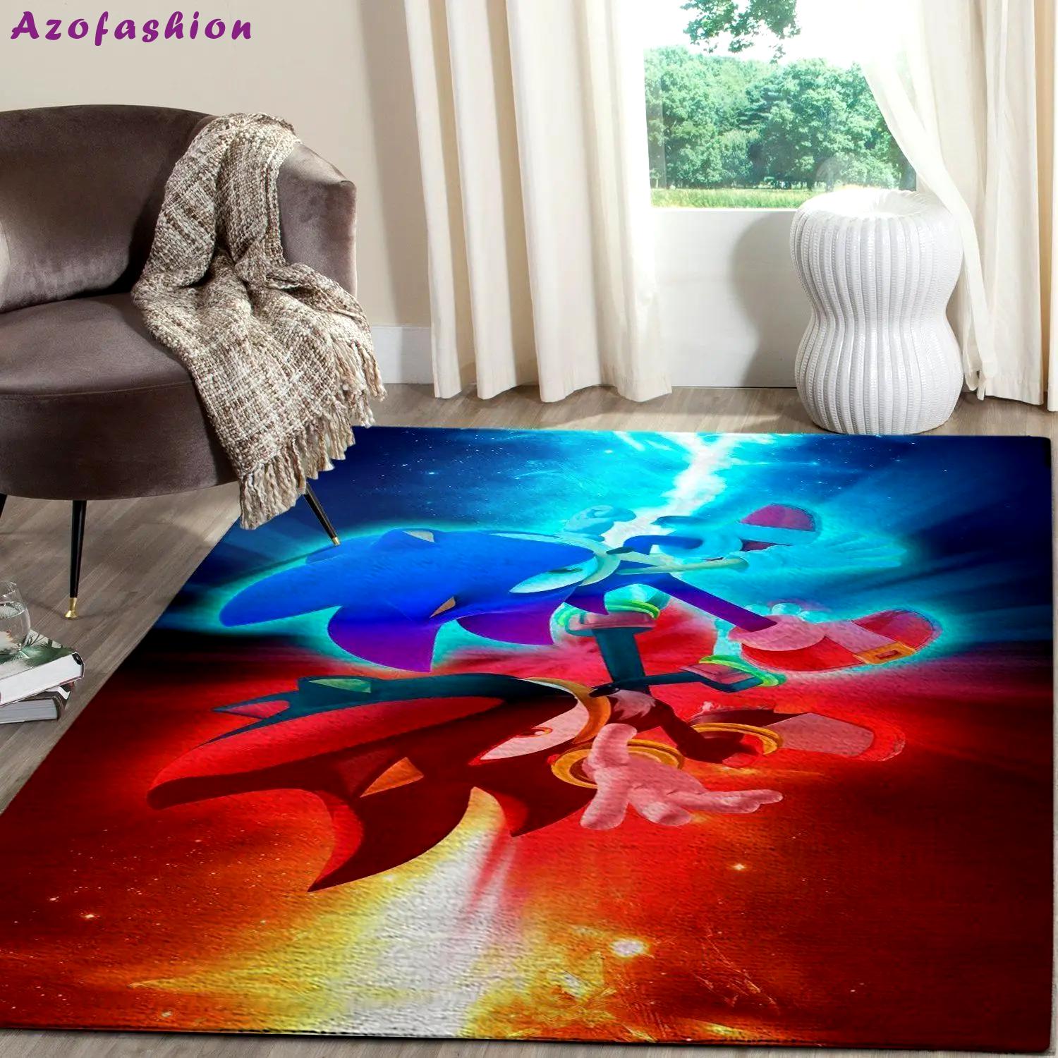 Sonic the hedgehog area rug gaming carpet gamer living room rugs rug regtangle carpet floor decor home decor v991 Rectangle Rug