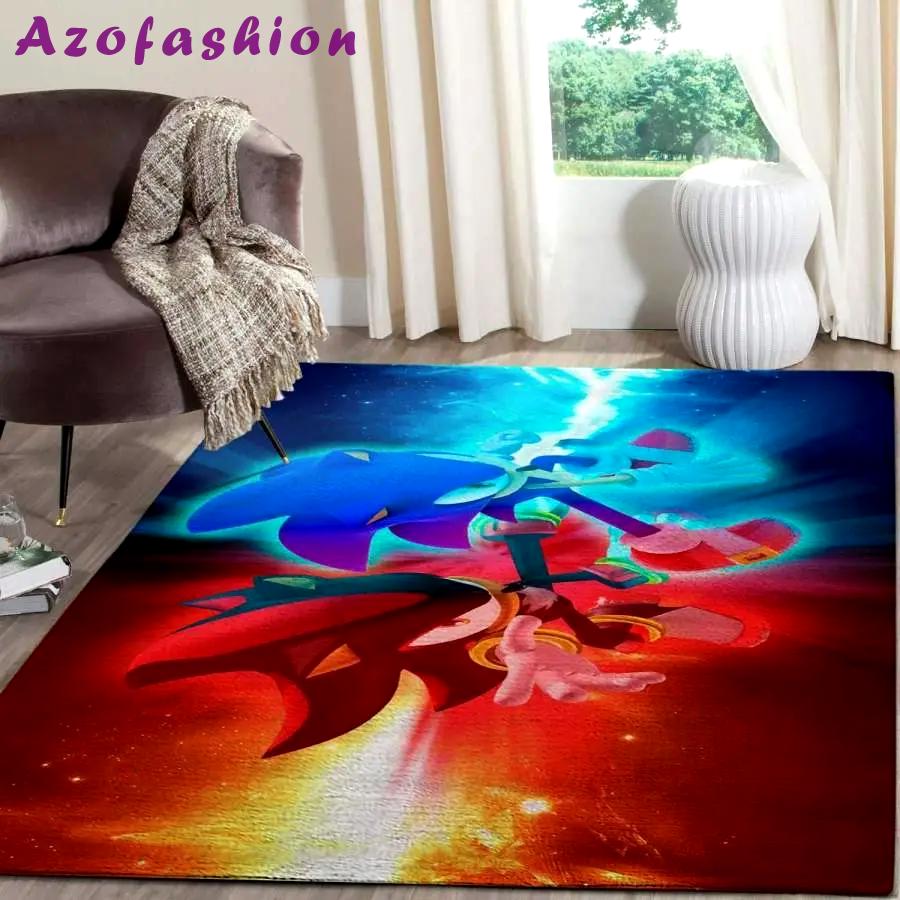 Sonic the hedgehog cartoon area rug living room rug home decor rcdd81f32320 Rectangle Rug