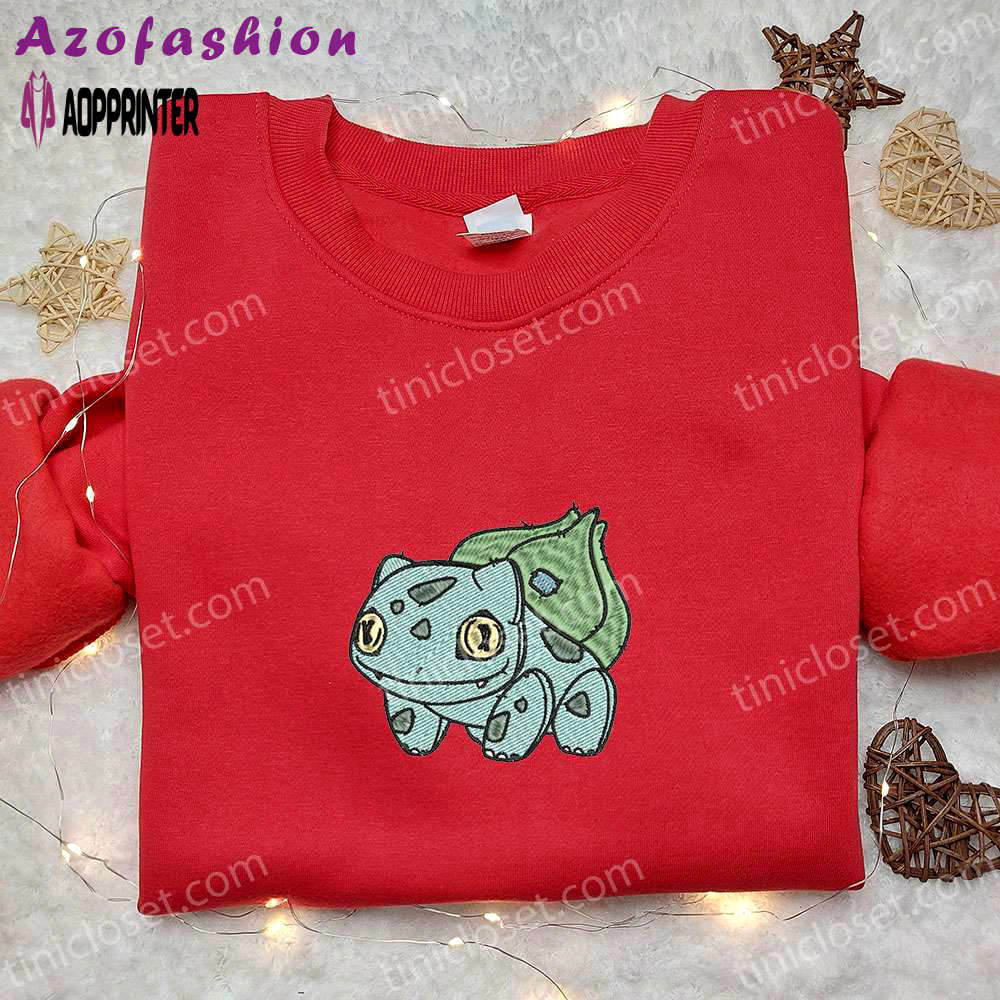 Spooky bulbasaur pokemon embroidered shirt – halloween inspired pokemon shirt Embroidered Shirt