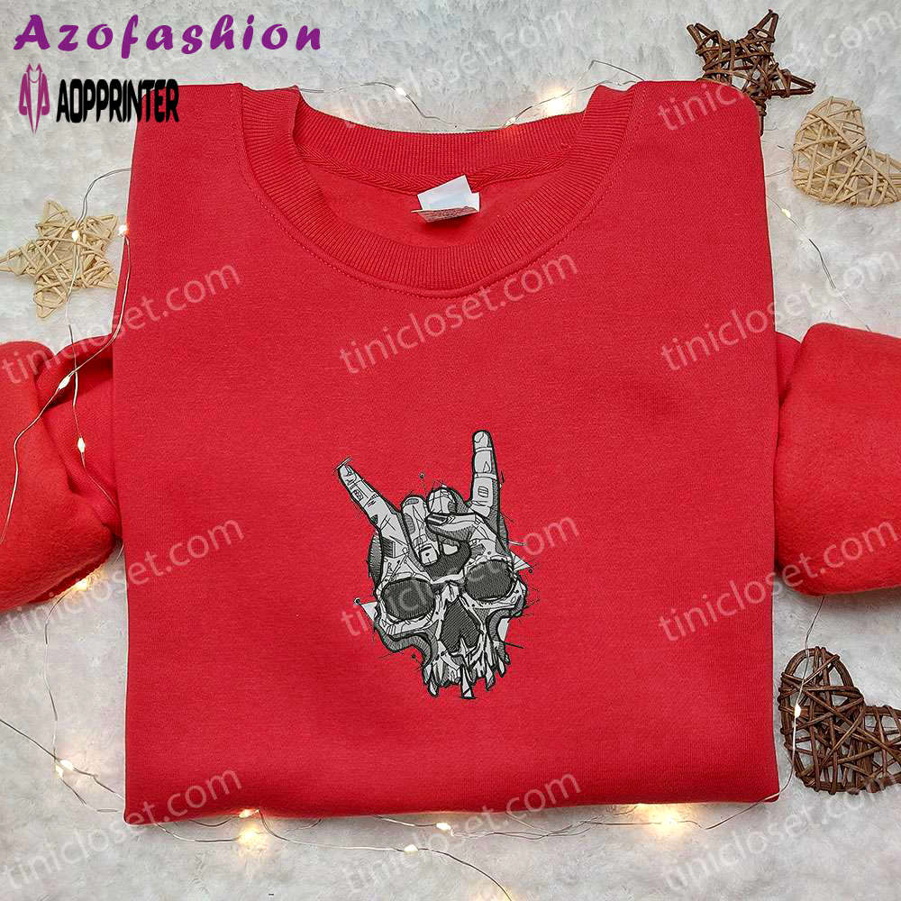 Spooky handskull embroidered shirt: cool halloween design Embroidered Shirt