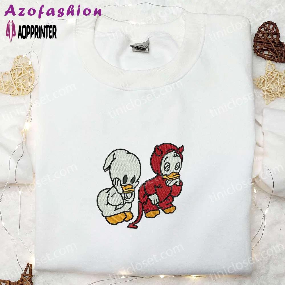 Spookystyle: donald duck halloween embroidered hoodie & disney sweatshirt – cute halloween shirt Embroidered Shirt