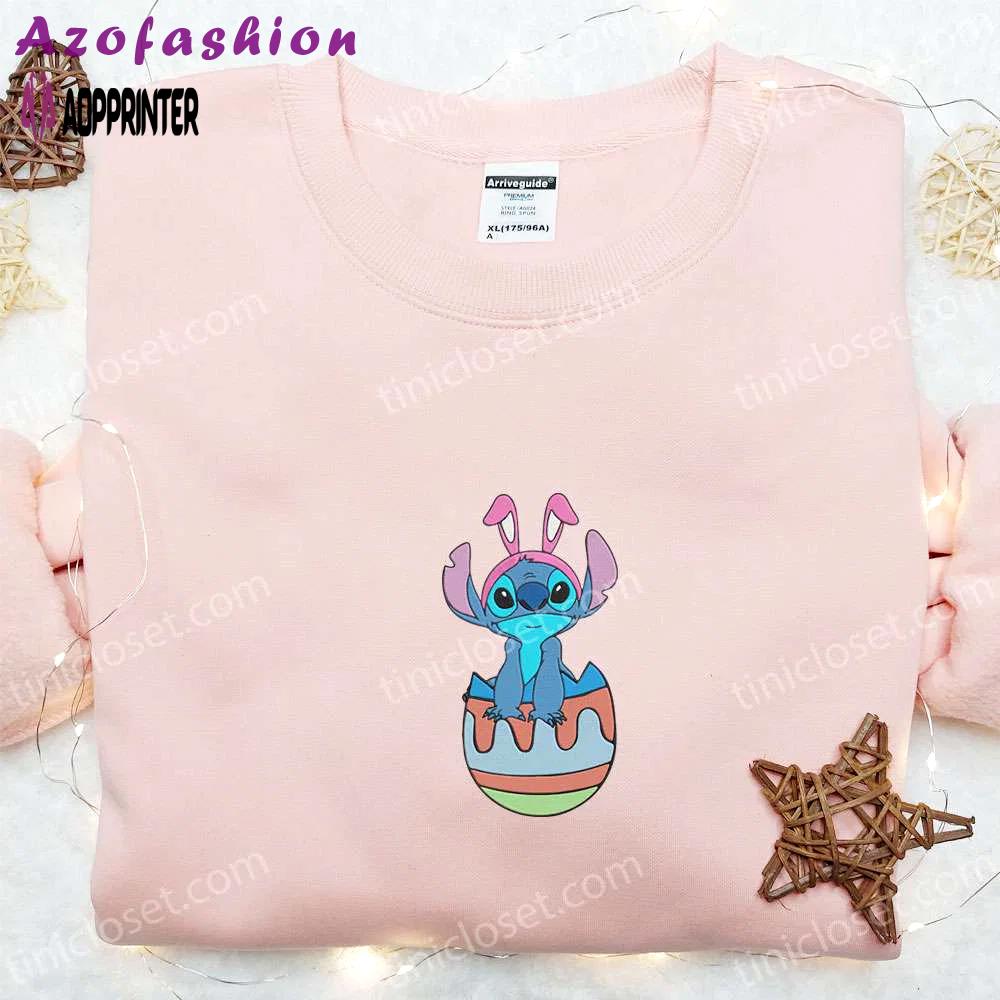 Stitch easter egg shirt & disney characters hoodie: best thanksgiving day ideas Embroidered Shirt