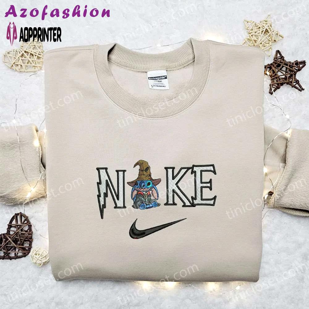 Stitch wizard x nike embroidered hoodie & shirt: best halloween gift ideas Embroidered Shirt