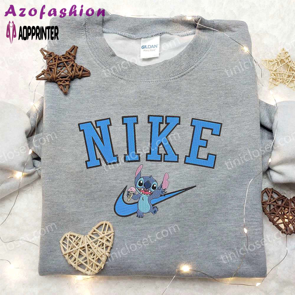 Stitch x nike embroidered hoodie & shirt: best birthday gift ideas Embroidered Shirt