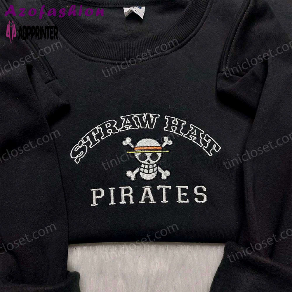 Straw hat pirates embroidered shirt: one piece anime clothing Embroidered Shirt