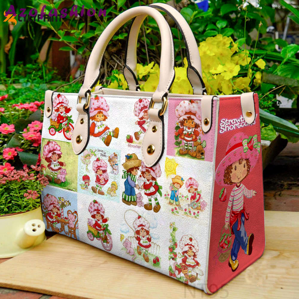 Strawberry shortcake leather handbag gift for women 2788 Women Leather Hand Bag