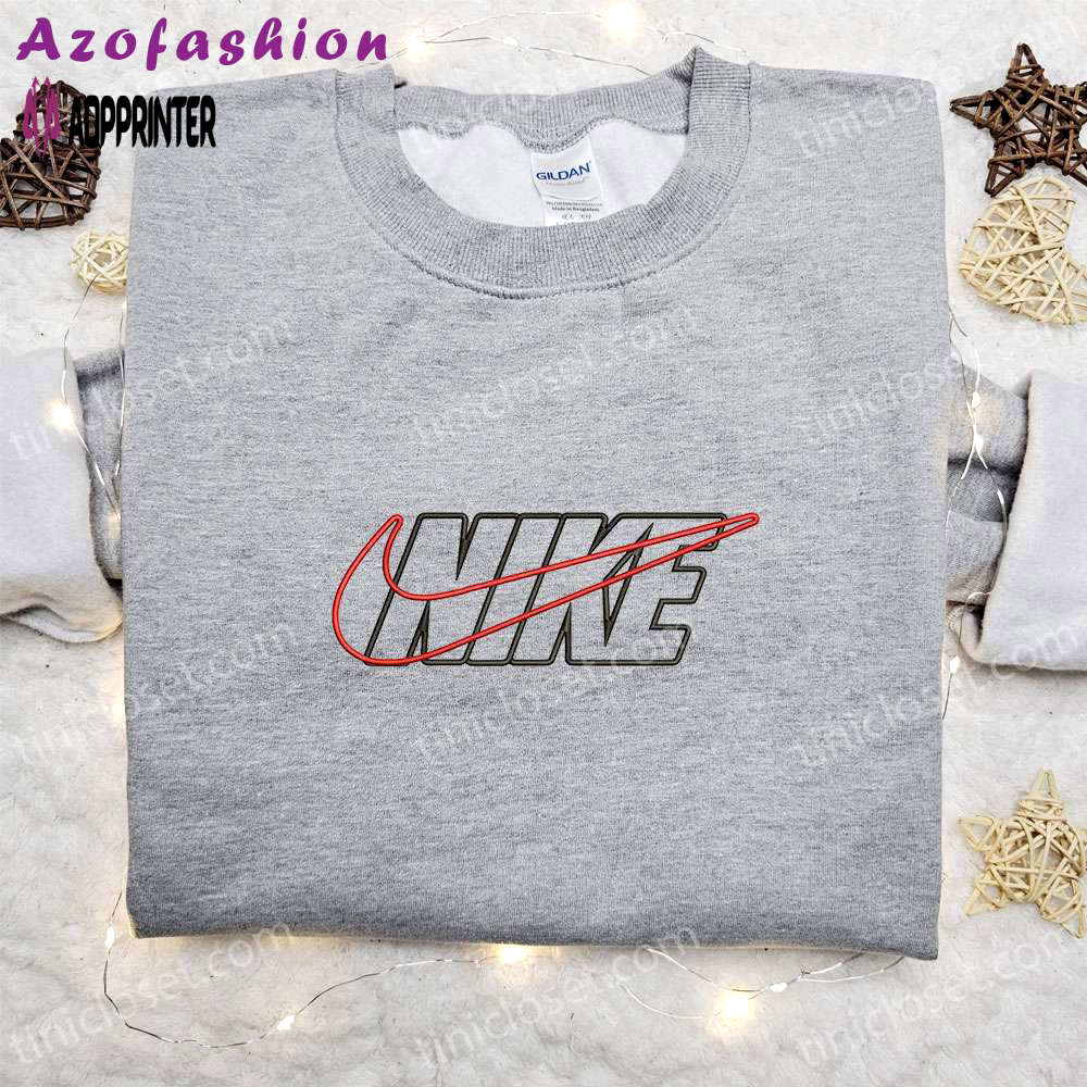 Stylish nike embroidered apparel: outline shirt hoodie & custom t-shirt Embroidered Shirt