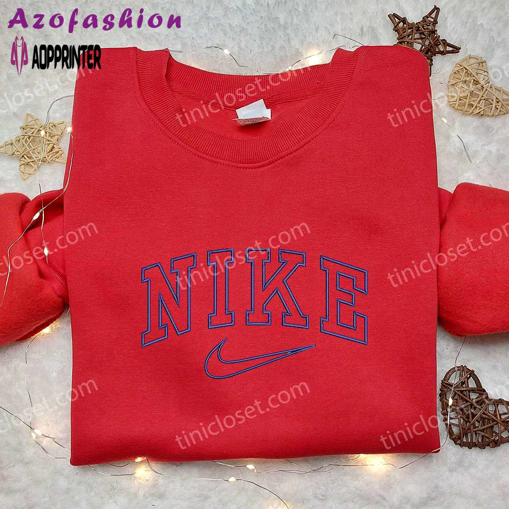 Stylish nike inspired embroidered sweatshirt – perfect family gift! Embroidered Shirt