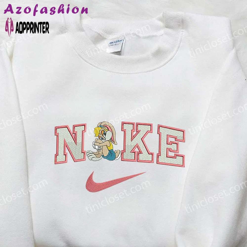 Stylish nike x lola bunny embroidered shirt: custom cartoon tee Embroidered Shirt
