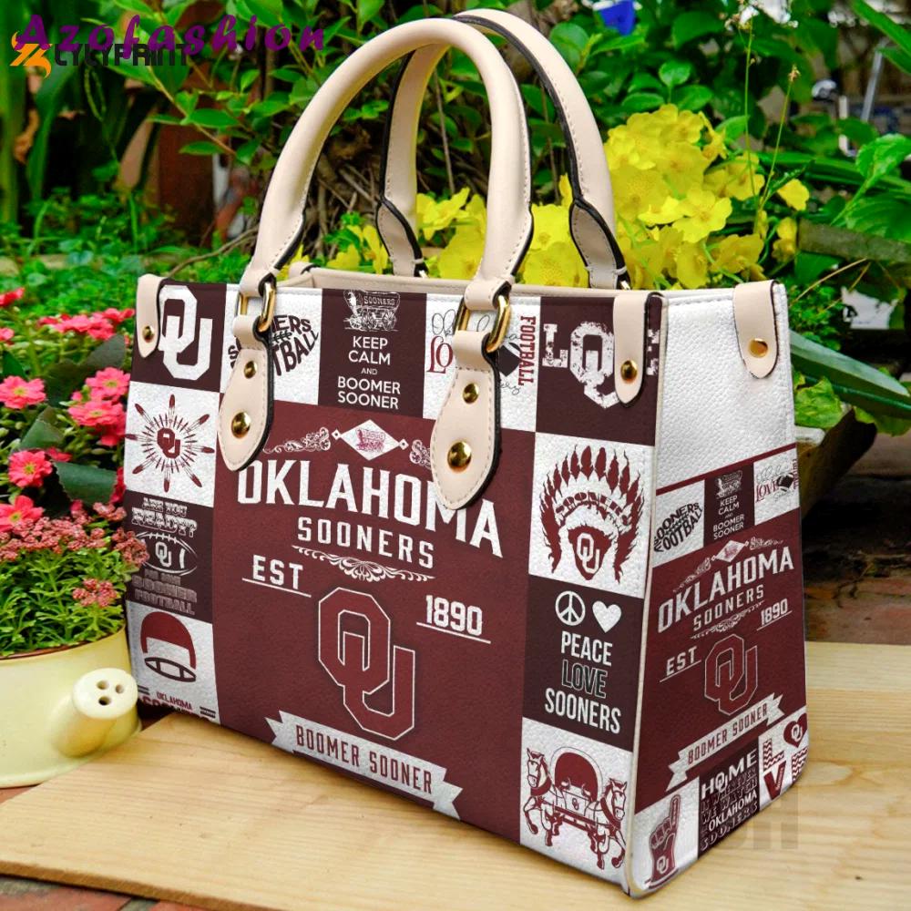 Stylish oklahoma sooners leather hand bag gift for women’s day: perfect women s day gift 269 Women Leather Hand Bag