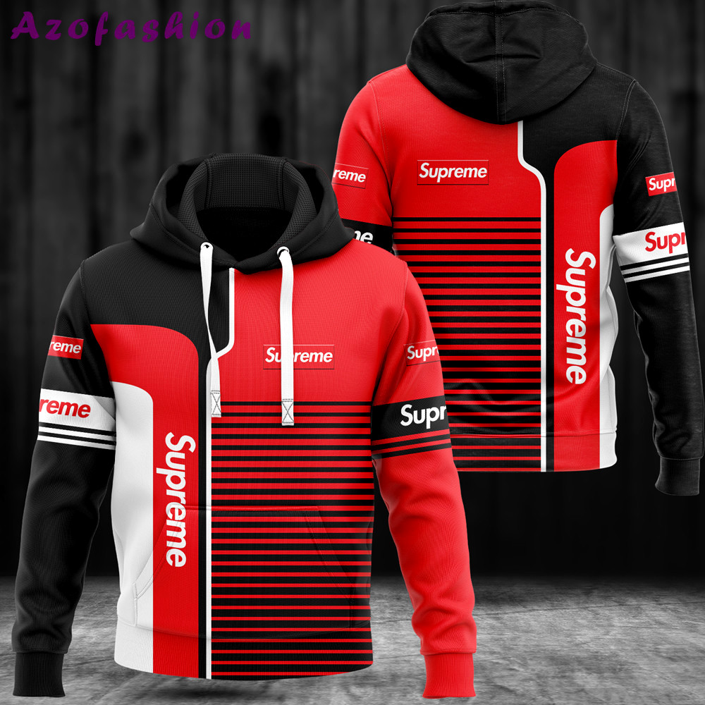 Supreme black red luxury brand premium hoodie for men women Hoodie 3D