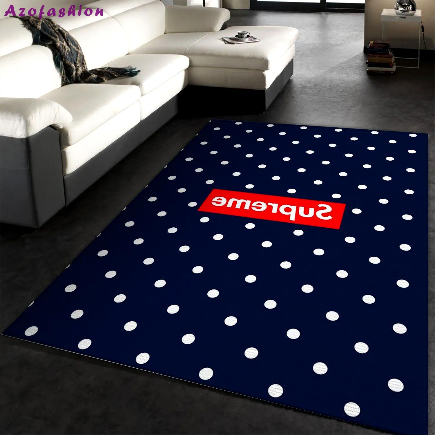 Supreme x cdg logo type 130. Upgrade Your Living Room with Luxury Home Decor: Area Carpets, Floor Decor, Door Mats, and Hot Gift Items with style a High-End Fashion Brand Rectangle Rug