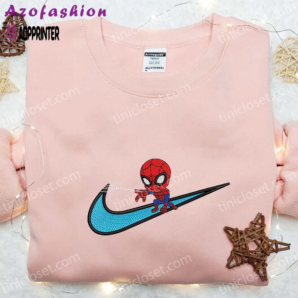 Swoosh x chibi spider-man movie embroidered apparel: sweatshirt hoodie t-shirt Embroidered Shirt
