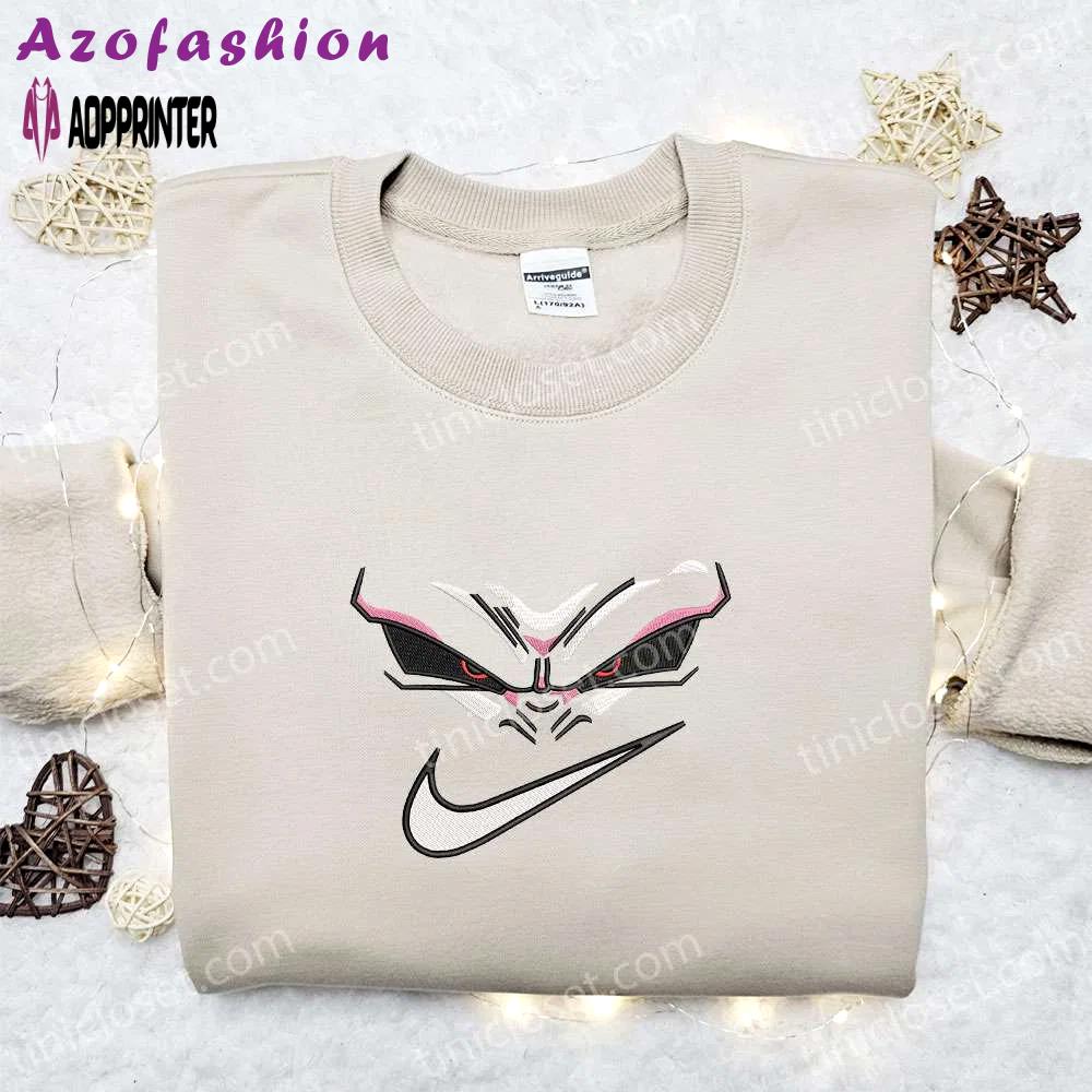 Swoosh x majin buu face embroidered sweatshirt dragon ball anime shirt – best gift ideas for all occasions Embroidered Shirt