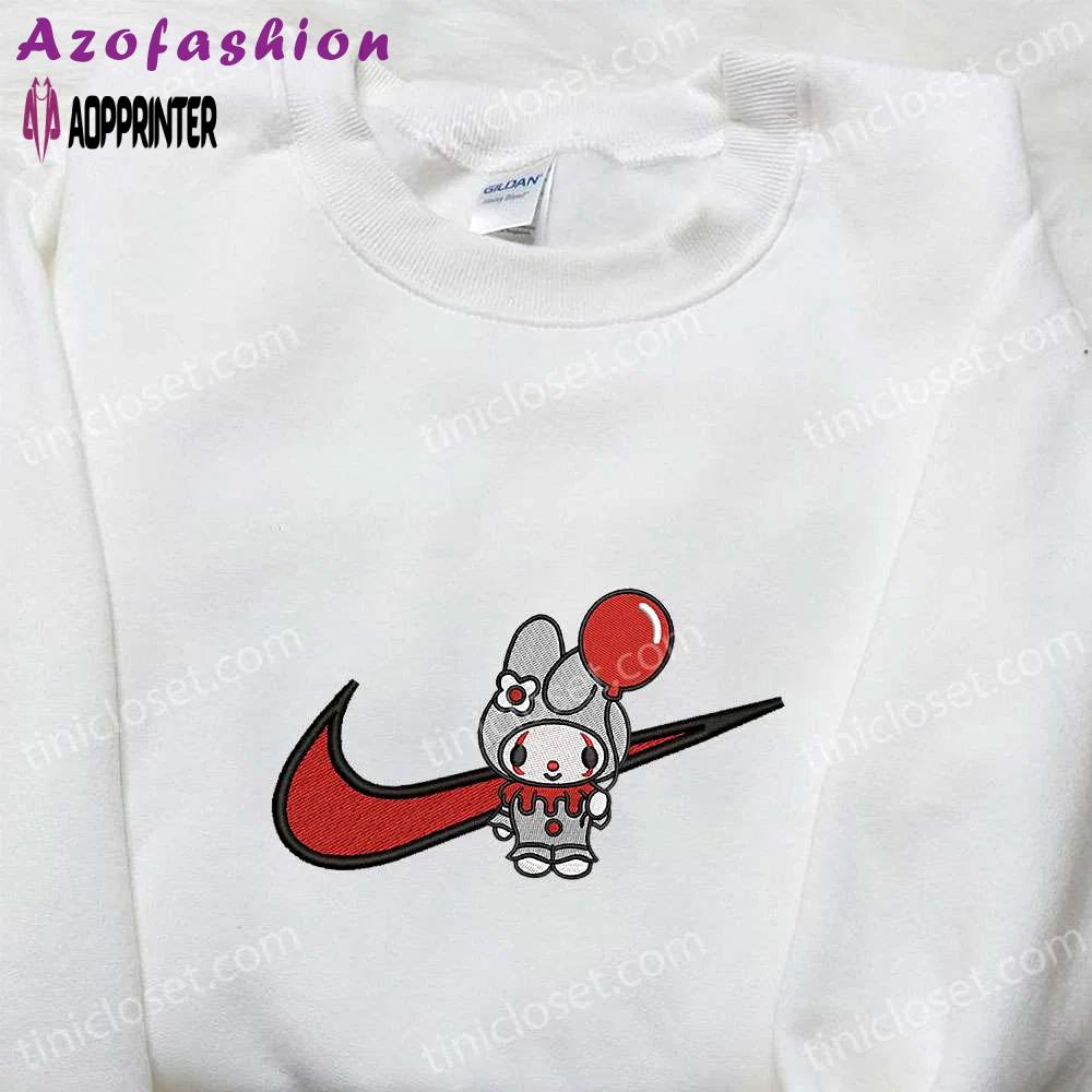 Swoosh x melody it embroidered sweatshirt: nike inspired hoodie funny & cute shirt Embroidered Shirt