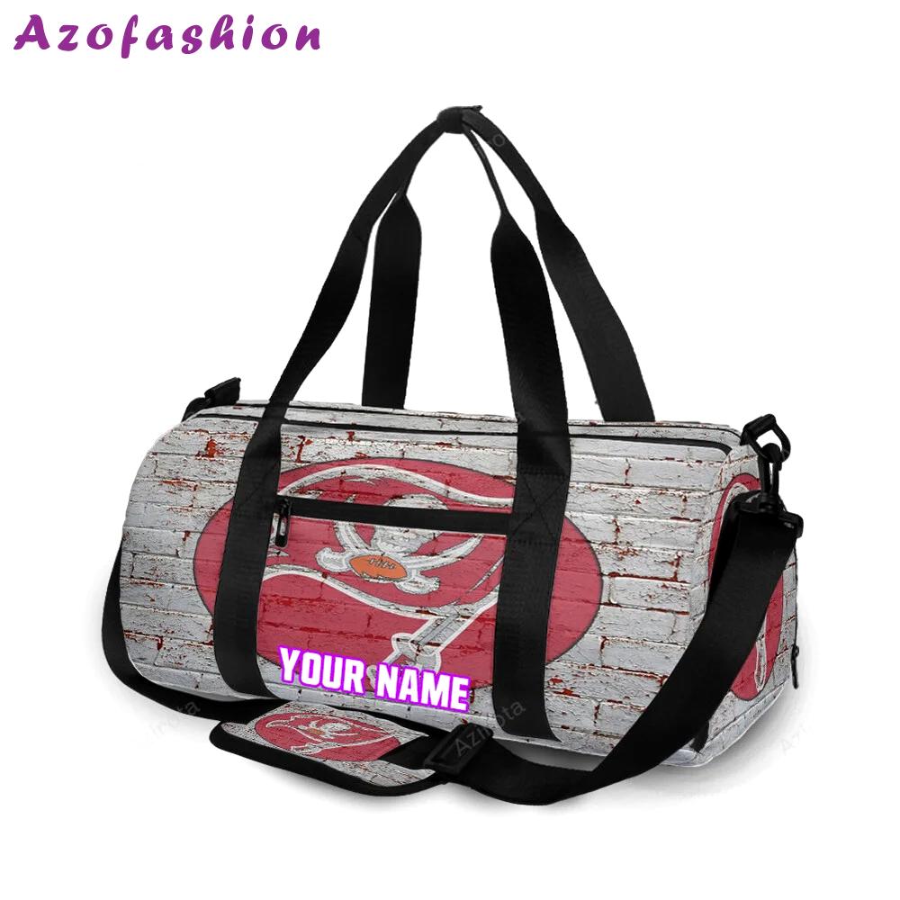 Tampa bay buccaneers emblem v24 personalized name travel bag gym bag 2499 Travel Bag