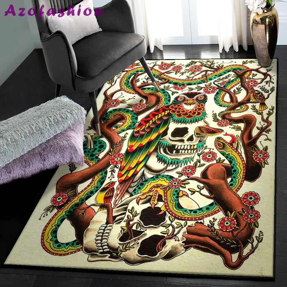 Tattoo area rugs, tattoo rug Rectangle Rug