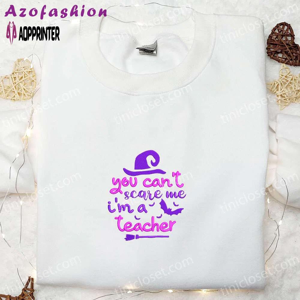 Teacher witch halloween embroidered sweatshirt – funny hoodie & gifts Embroidered Shirt