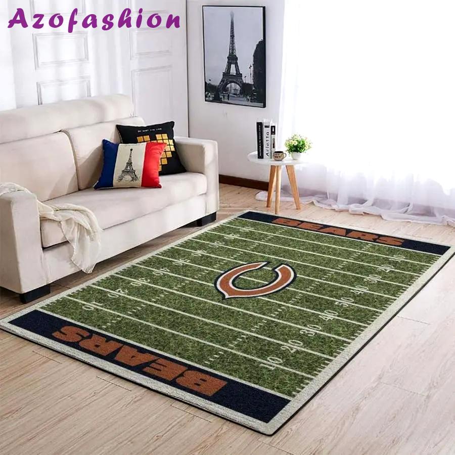 Team logo skull flower style nice gift home decor rectangle area rug living room rug home decor Rectangle Rug