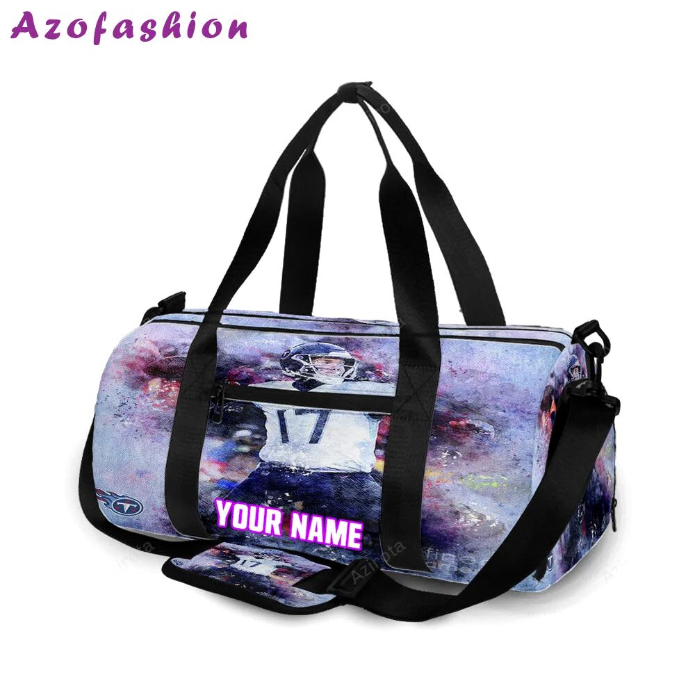 Tennessee titans 12 ryan tannehill personalized name travel bag gym bag 2530 Travel Bag