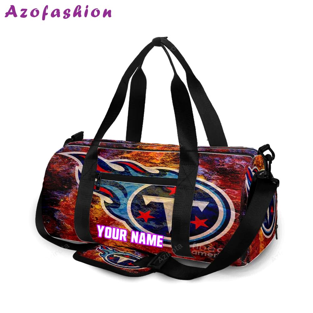 Tennessee titans emblem v19 personalized name travel bag gym bag 2607 Travel Bag