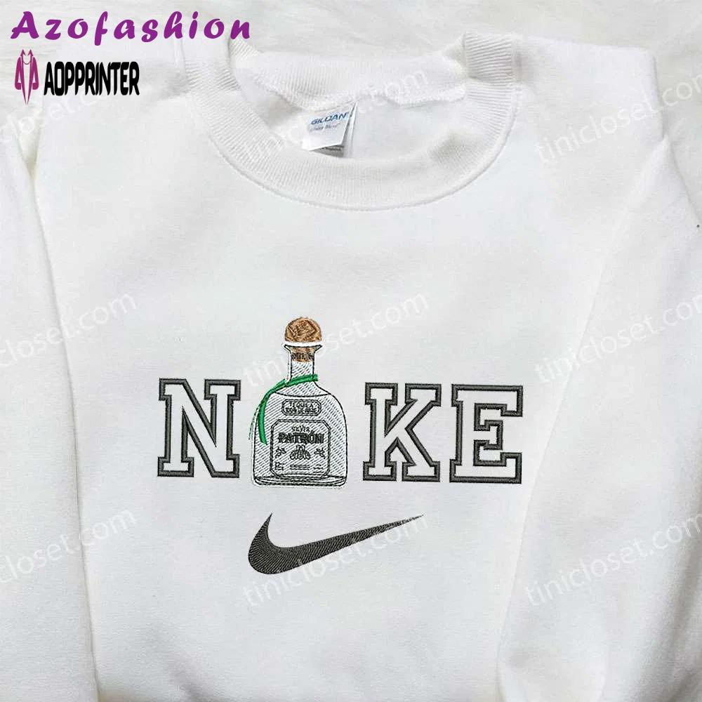 Tequila x nike embroidered sweatshirt: favorite drink & nike inspired shirt Embroidered Shirt