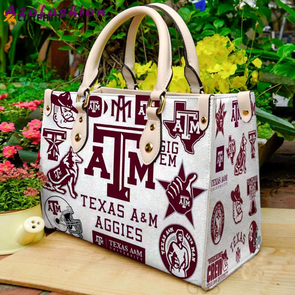 Texas a&m aggies 3 leather handbag gift for women 4668 Women Leather Hand Bag