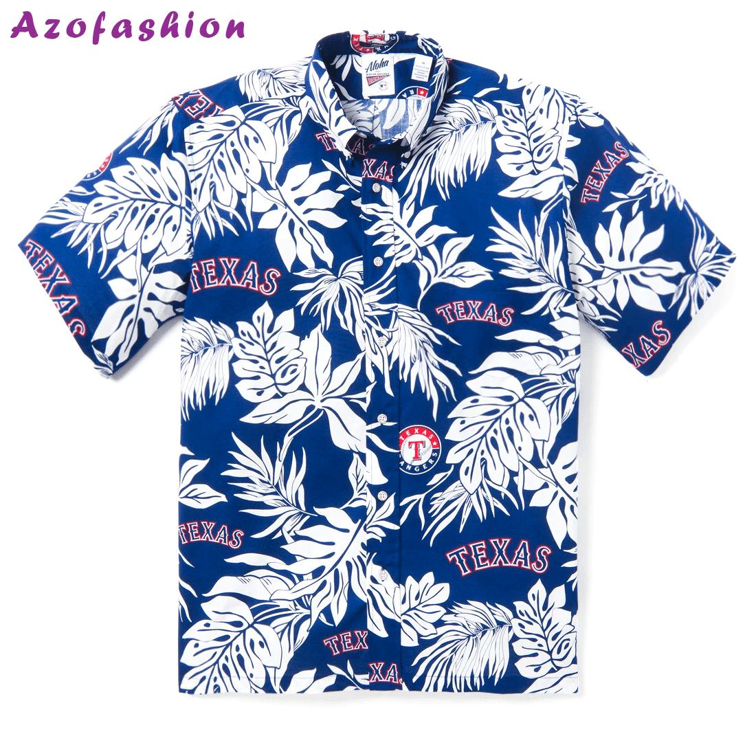 Texas rangers aloha mlb hawaiian shirt Hawaii Shirt Shorts & Flip Flops
