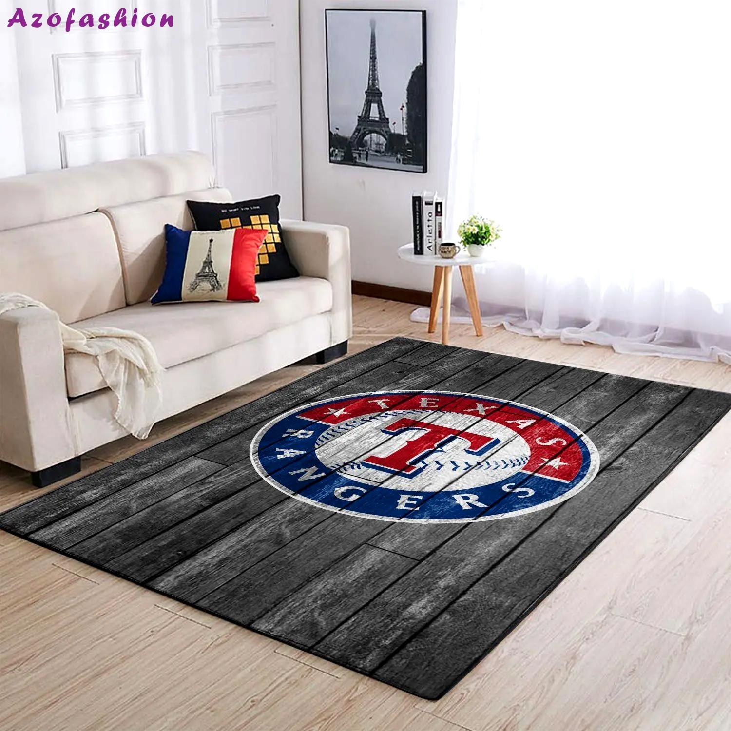 Texas rangers wooden area rug mlb baseball team logo carpet living room rugs 4 Rectangle Rug