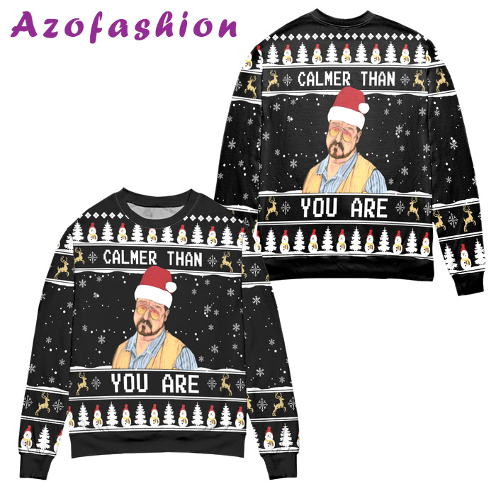 The big lebowski calmer than you are ugly christmas sweater ? black Christmas Ugly Sweater