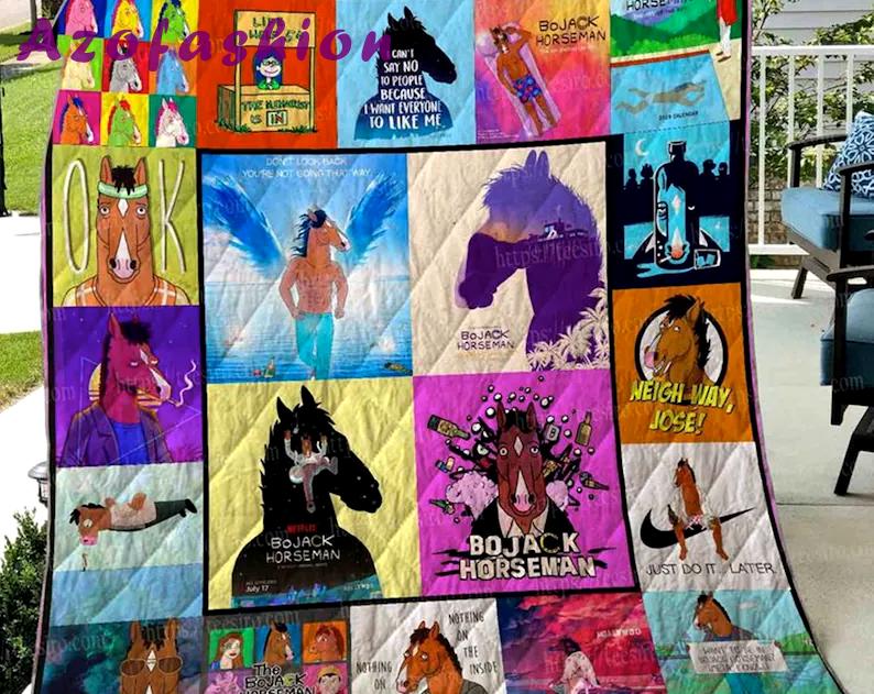 The bojack horseman fleece blanket, bojack horseman blanket, nothing on the outside, nothing on the inside, christmas gifts, birthday gifts Quilt Blanket