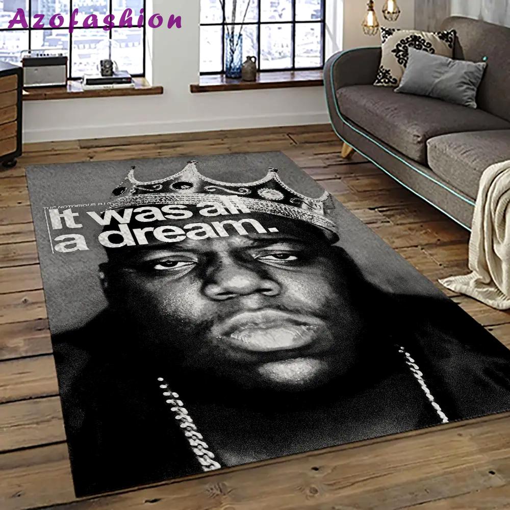The notorious b.i.g. rapper hiphop music rap carpet area rug home decor gift for fans gift for friends big15 Rectangle Rug