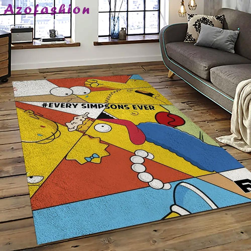 The simpsons characters cartoon movie carpet rectangle area rug for living room bedroom decor tss20 Rectangle Rug