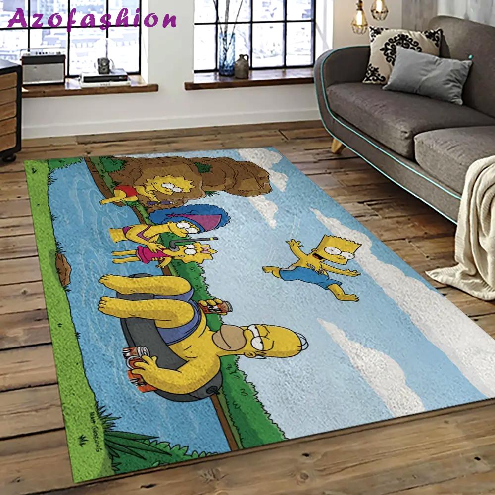 The simpsons characters cartoon movie carpet rectangle area rug for living room bedroom decor tss26 Rectangle Rug