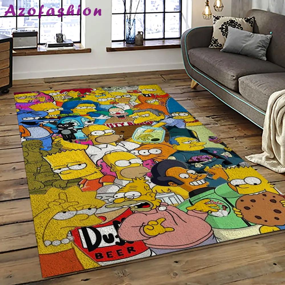The simpsons characters cartoon movie carpet rectangle area rug for living room bedroom decor tss65 Rectangle Rug
