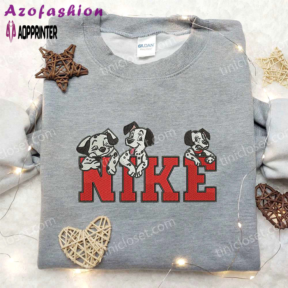 Three dogs x nike embroidered shirt: 101 dalmatians custom design Embroidered Shirt
