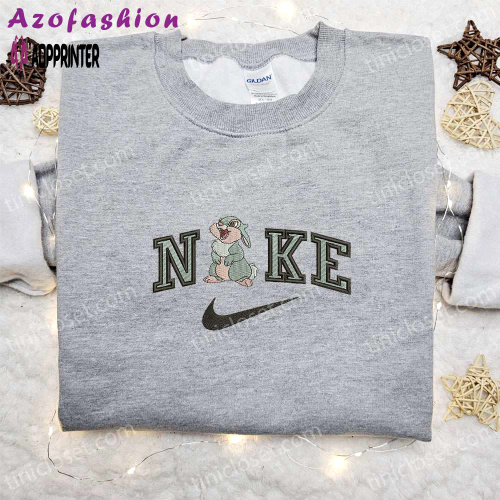 Thumper x nike cartoon embroidered shirt disney characters sweatshirt & custom hoodie Embroidered Shirt