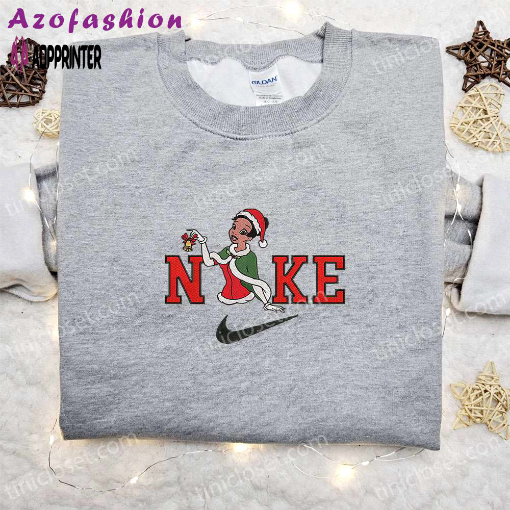 Tiana christmas x nike embroidered sweatshirt: cartoon shirt best gift ideas Embroidered Shirt