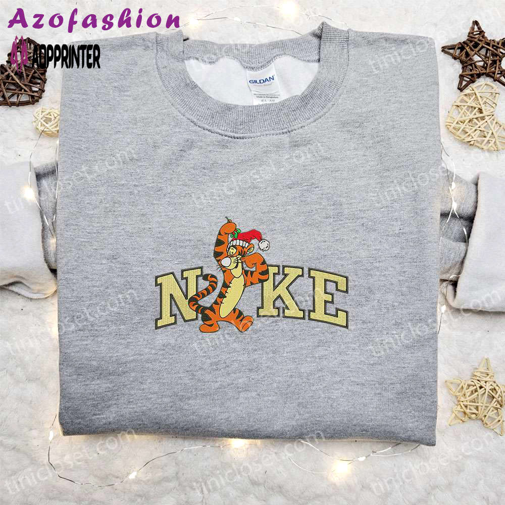 Tigger xmas x nike embroidered sweatshirt & walt disney characters shirt – best christmas gift ideas Embroidered Shirt