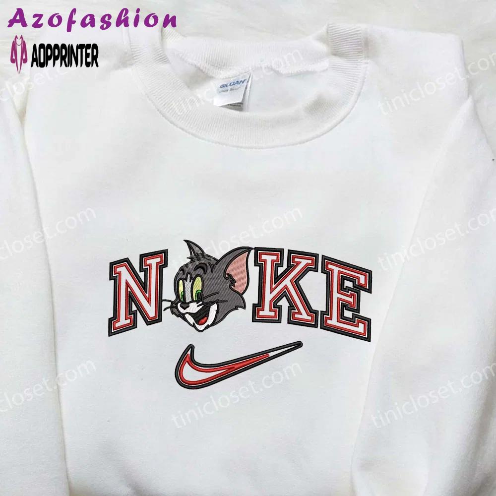 Tom head x nike embroidered shirt: custom design with tom and jerry nike logo limited edition Embroidered Shirt