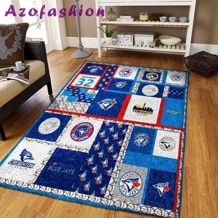 Toronto blue jays area rug mlb baseball team logo carpet living room rugs v3656 Rectangle Rug