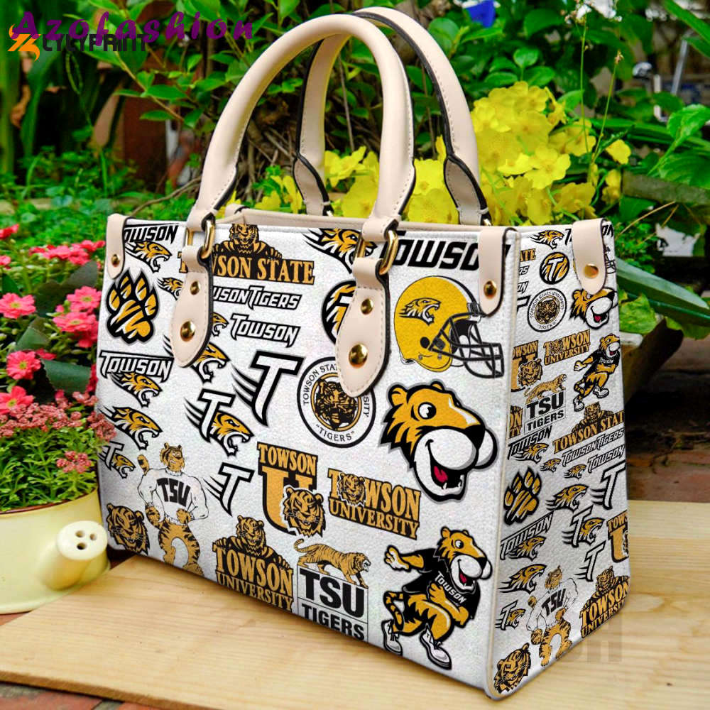 Towson tigers leather handbag gift for women 670 Women Leather Hand Bag