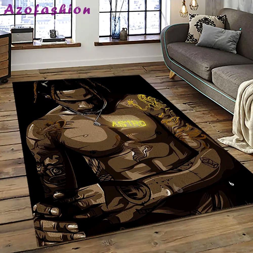 Travis scott rapper hiphop music retangle carpet area rug home decor best gift for fan and friends tst16 Rectangle Rug