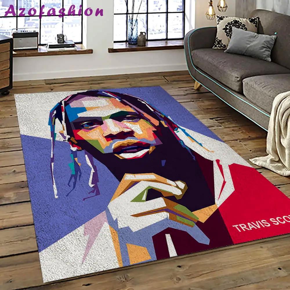 Travis scott rapper hiphop music retangle carpet area rug home decor best gift for fan and friends tst39 Rectangle Rug