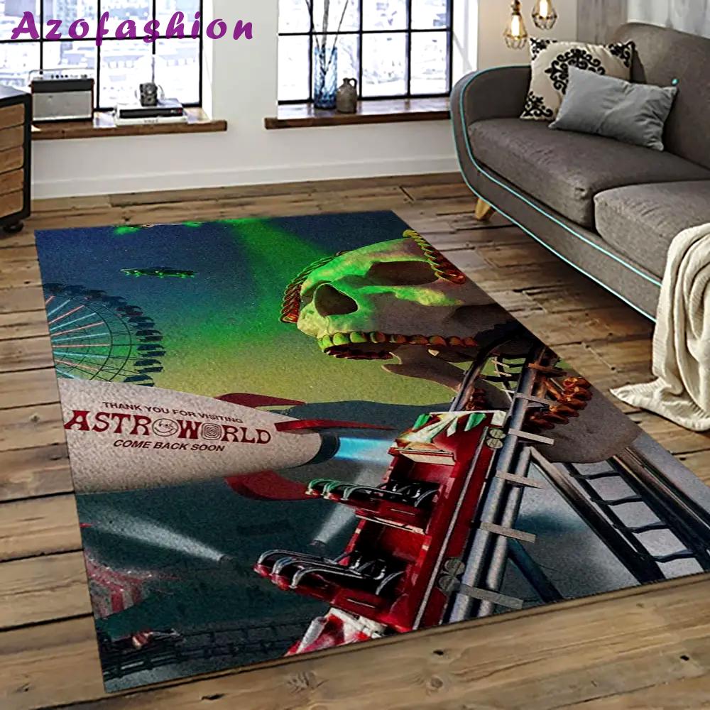 Travis scott rapper hiphop music retangle carpet area rug home decor best gift for fan and friends tst5 Rectangle Rug