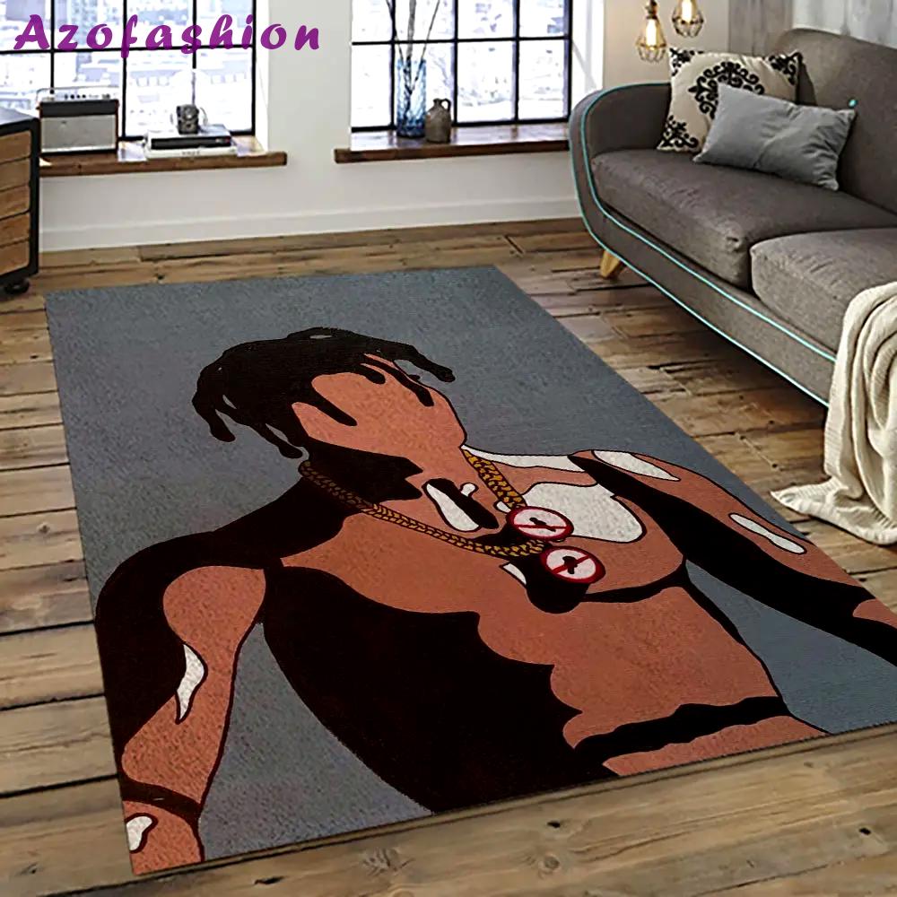 Travis scott rapper hiphop music retangle carpet area rug home decor best gift for fan and friends tst50 Rectangle Rug
