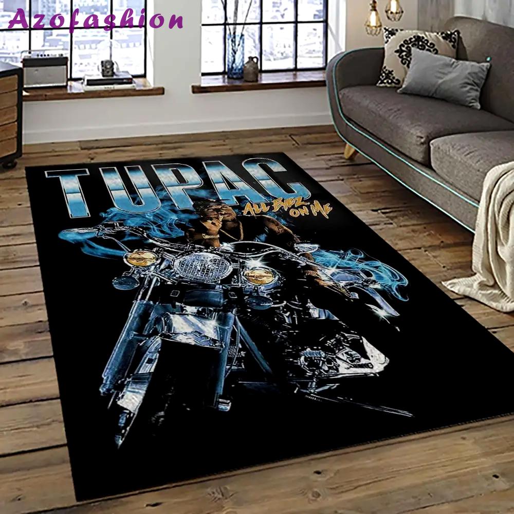 Tupac shakur rapper hiphop music rap carpet area rug home decor gift for fans gift for friends ts14 Rectangle Rug