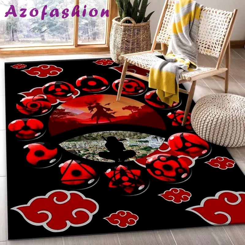 Uchiha itachi akatsuki anime area rug living room and bed room rug rug regtangle carpet floor decor home decor Rectangle Rug