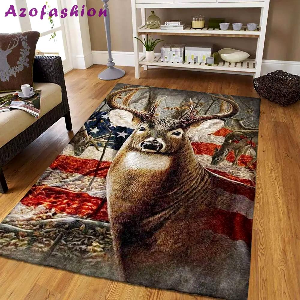 Usa flag deer dhcld3009 rug living room rug home decor Rectangle Rug