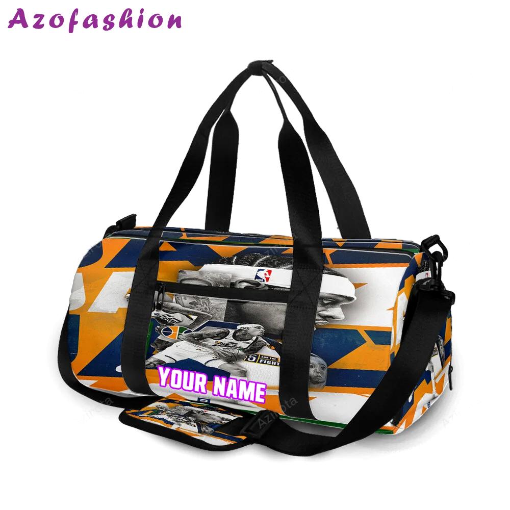 Utah jazz 00 jordan clarkson v35 personalized name travel bag gym bag 2573 Travel Bag
